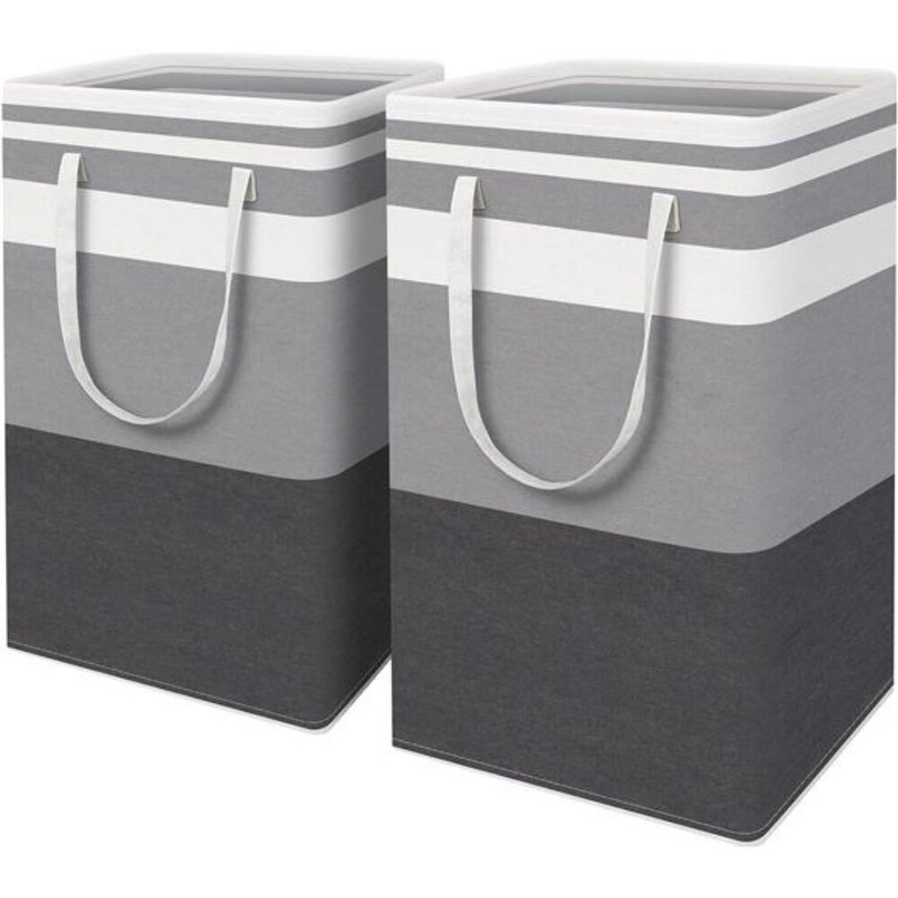 Large Laundry Hamper Waterproof Collapsible Basket with Handles 2 Pack 88L